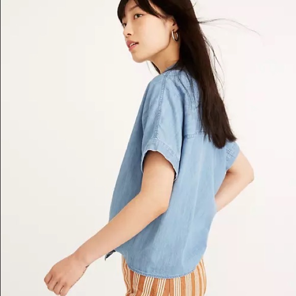 Madewell Blue Denim Top - Picture 1 of 6